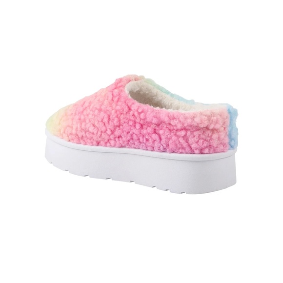 NWT Love 83 Girls Teddy Sherpa Scuff Platform Slipper - Picture 3 of 6
